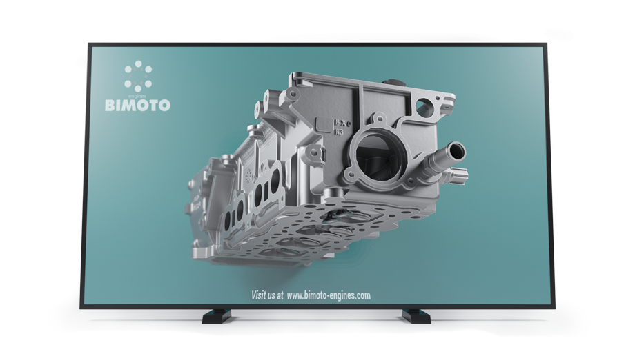 Production_A Content Creation 3D Modell eines Motors in brillenlosem 3D auf ZBOX Display
