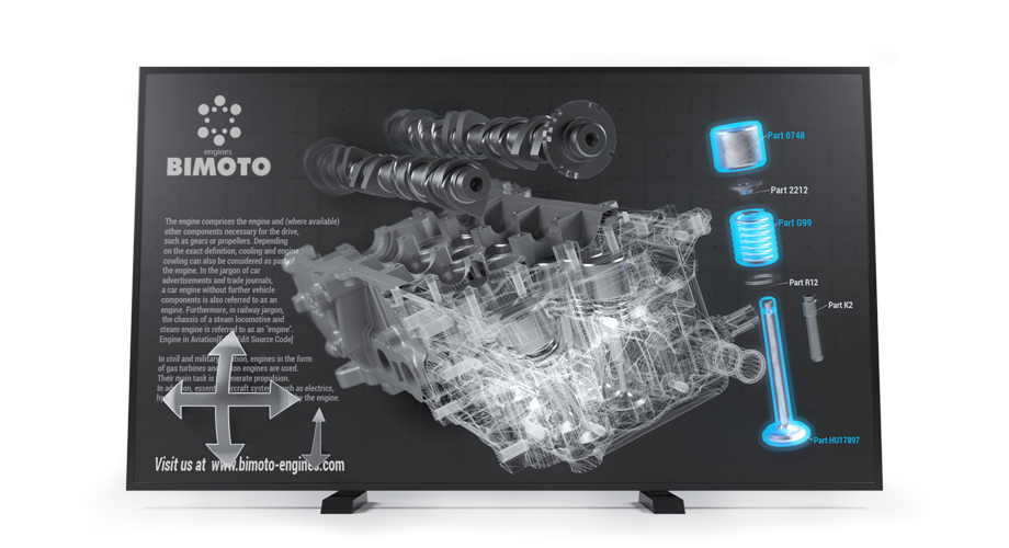 Production_F ZWIEW Display dunkles ZVIEW Display mit herausragendem Motor